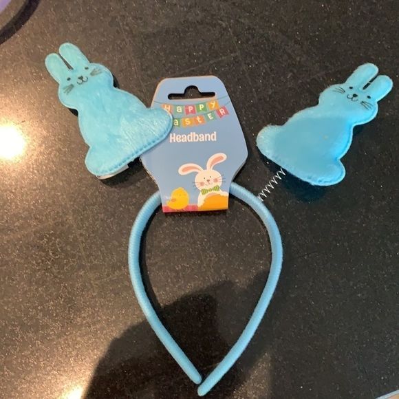 Set of 3 rabbit headbands - pink, purple, blue - Picture 4 of 5